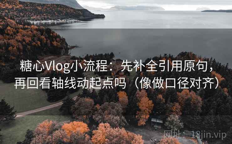 糖心Vlog小流程：先补全引用原句，再回看轴线动起点吗（像做口径对齐）