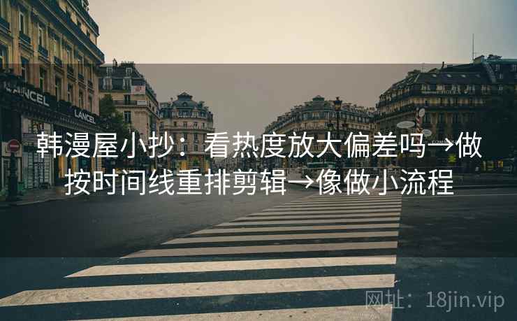 韩漫屋小抄:看热度放大偏差吗→做按时间线重排剪辑→像做小流程 韩漫屋小抄:看热度放大偏差吗→做按时间线重排剪辑→像做小流程